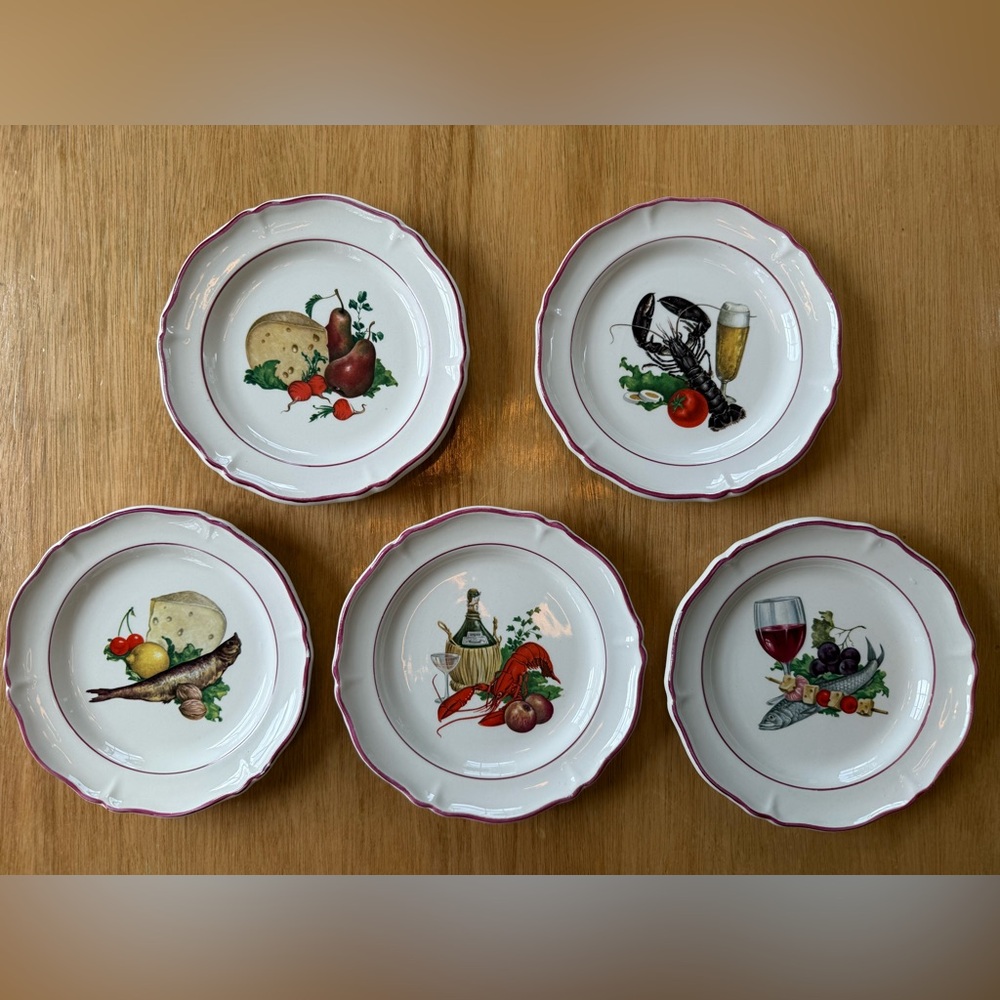 Vintage Saint Amand appetizer plates- Set of 5